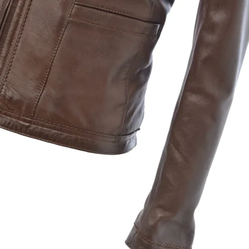 Leather Jacket Mid Brown : Liona 10 Leather Jacket Mid Brown : Liona -The Bridge Store leather jacket mid brown liona p77 244 image