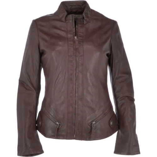 Leather Jacket Mid Brown/nap : Alana