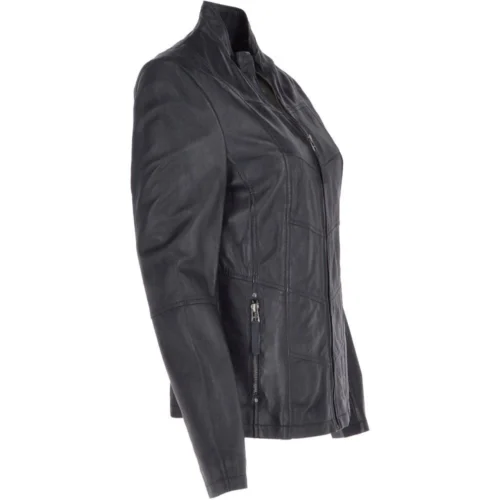 Leather Jacket Navy/nap : Isla -The Bridge Store leather jacket navy nap isla p3732 16173 image