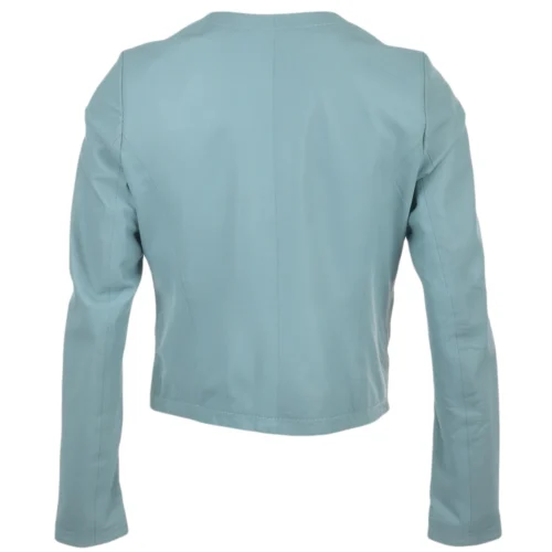 Leather Jacket Pale Blue : Alisa -The Bridge Store leather jacket pale blue alisa p1124 4799 image
