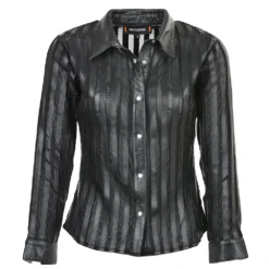 Leather Shirt Black : Alina