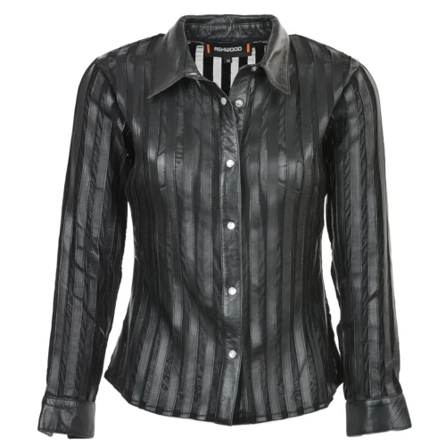 Leather Shirt Black : Alina