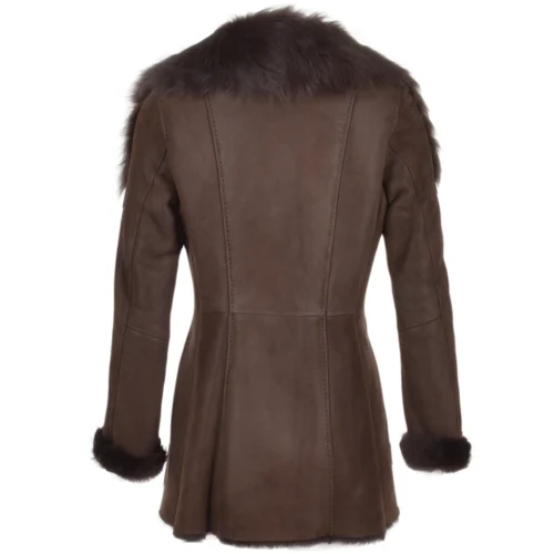 Long Hair Toscana Lapel Coat Brown : Toscwan -The Bridge Store long hair toscana lapel coat brown toscwan p877 3789 image