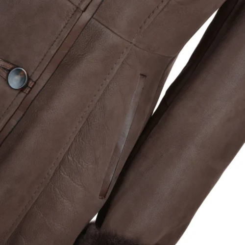 Long Hair Toscana Lapel Coat Brown : Toscwan -The Bridge Store long hair toscana lapel coat brown toscwan p877 3790 image