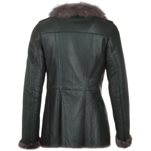 Long Haired Sheepskin Jacket Green : Elysia -The Bridge Store long haired sheepskin jacket green elysia p878 3794 image