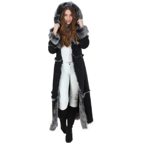 The Bridge Store -The Bridge Store long length sheepskin coat black sophia p98 25045 image