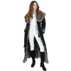 Long Length Sheepskin Coat Black : Sophia -Default Template 2 long length sheepskin coat black sophia p98 25046 image