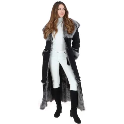 Long Length Sheepskin Coat Black : Sophia 13 Long Length Sheepskin Coat Black : Sophia -The Bridge Store long length sheepskin coat black sophia p98 25046 image