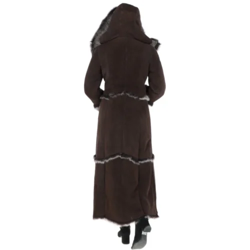 Long Length Sheepskin Coat Brown : Sophia 15 Long Length Sheepskin Coat Brown : Sophia -The Bridge Store long length sheepskin coat brown sophia p99 25055 image