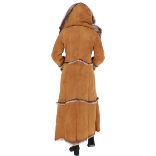 Long Length Sheepskin Coat Tan : Sophia 15 Long Length Sheepskin Coat Tan : Sophia -The Bridge Store long length sheepskin coat tan sophia p104 25051 image