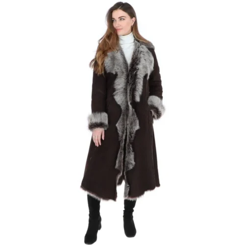 New Products -The Bridge Store long length toscana suede leather coat brown alaska p882 25039 image