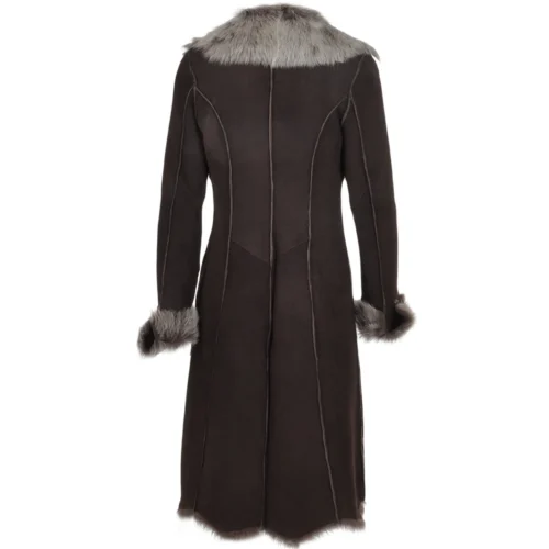 Long Length Toscana Suede Leather Coat Brown : Alaska 14 Long Length Toscana Suede Leather Coat Brown : Alaska -The Bridge Store long length toscana suede leather coat brown alaska p882 3799 image