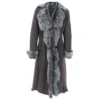 Long Length Toscana Suede Leather Coat Gray : Alaska -Default Template 2 long length toscana suede leather coat gray alaska p6822 25105 image