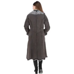 Long Length Toscana Suede Leather Coat Gray : Alaska -Default Template 2 long length toscana suede leather coat gray alaska p6822 25108 image