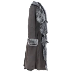 Long Length Toscana Suede Leather Coat Gray : Alaska -Default Template 2 long length toscana suede leather coat gray alaska p6822 25111 image