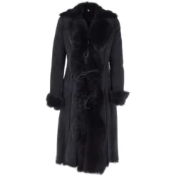 Long Length Toscana Suede Leather Coat Ocean : Alaska
