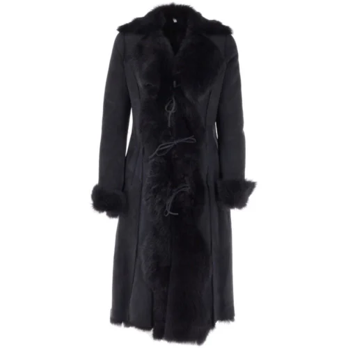 Long Length Toscana Suede Leather Coat Ocean : Alaska