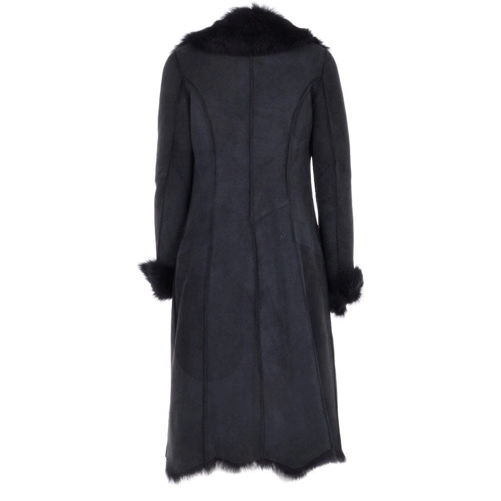 Long Length Toscana Suede Leather Coat Ocean : Alaska 7 Long Length Toscana Suede Leather Coat Ocean : Alaska - Image 5