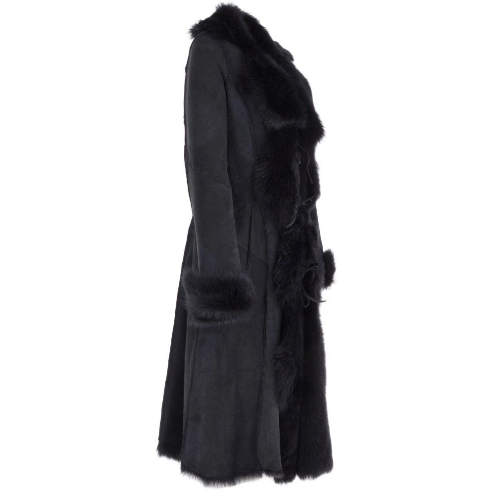 Long Length Toscana Suede Leather Coat Ocean : Alaska 9 Long Length Toscana Suede Leather Coat Ocean : Alaska - Image 7