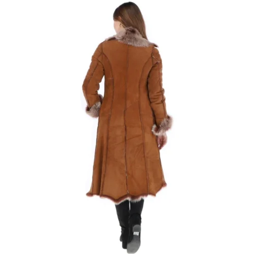 Long Length Toscana Suede Leather Coat Tan : Alaska -The Bridge Store long length toscana suede leather coat tan alaska p883 25034 image
