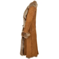 Long Length Toscana Suede Leather Coat Tan : Alaska -Default Template 2 long length toscana suede leather coat tan alaska p883 3803 image