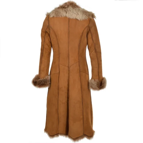 Long Length Toscana Suede Leather Coat Tan : Alaska -The Bridge Store long length toscana suede leather coat tan alaska p883 3804 image