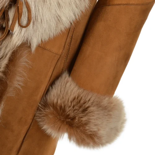 Long Length Toscana Suede Leather Coat Tan : Alaska -The Bridge Store long length toscana suede leather coat tan alaska p883 3805 image
