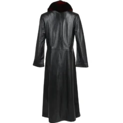 Long Length Trench Coat Fox Trim Black : Collena -Default Template 2 long length trench coat fox trim black collena p1256 5448 image