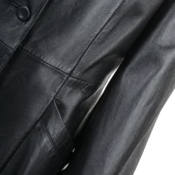 Long Length Trench Coat Fox Trim Black : Collena -Default Template 2 long length trench coat fox trim black collena p1256 5449 image