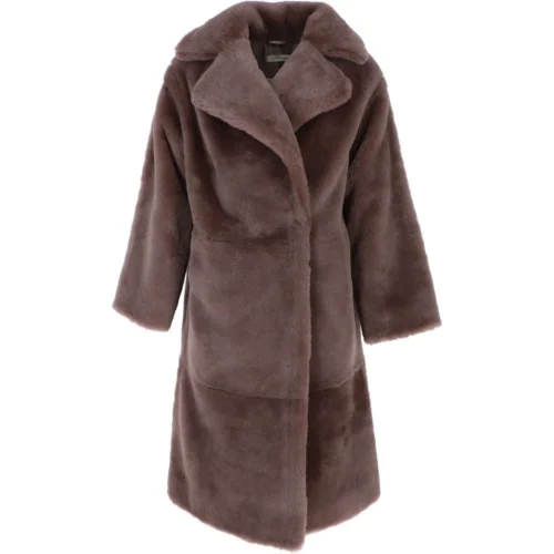Long Skeepskin Overcoat Coco Brown: Celine