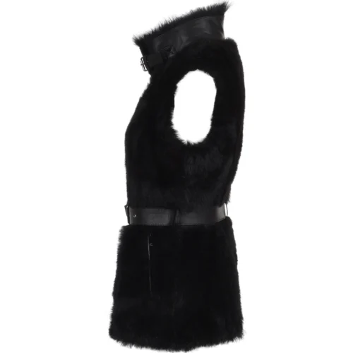 New Products -The Bridge Store luxury shearling gilet black catiyana p992 4311 image