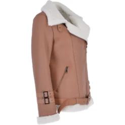 Luxury Side Zip Sheepskin Pilot Jacket Light Tan : Caitlin -Default Template 2 luxury side zip sheepskin pilot jacket light tan caitlin p3769 16291 image
