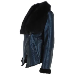 New Products -Default Template 2 luxury toscana sheepskin jacket glaze blue corrine p5812 20730 image