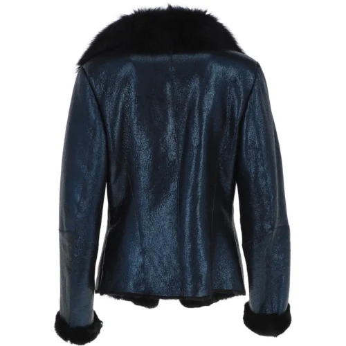 Luxury Toscana Sheepskin Jacket Glaze Blue: Corrine -The Bridge Store luxury toscana sheepskin jacket glaze blue corrine p5812 20731 image