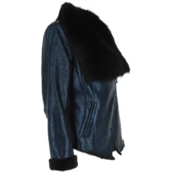 Luxury Toscana Sheepskin Jacket Glaze Blue: Corrine -Default Template 2 luxury toscana sheepskin jacket glaze blue corrine p5812 20732 image
