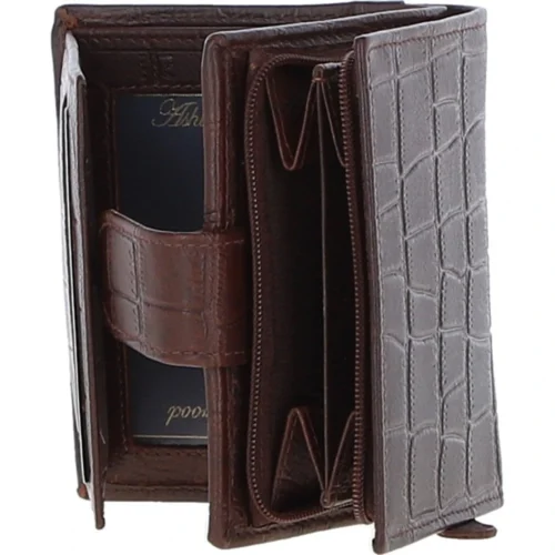 Medium Croc Print Leather Wallet Purse Brandy/croc: MC7 -The Bridge Store medium croc print leather wallet purse brandy croc mc7 p6854 25344 image