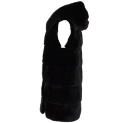Reversible Mink Hooded Gilet Black : Topaz -Default Template 2 reversible mink hooded gilet black topaz p1419 6998 image