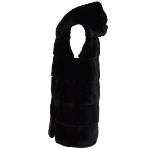 Reversible Mink Hooded Gilet Black : Topaz 12 Reversible Mink Hooded Gilet Black : Topaz -The Bridge Store reversible mink hooded gilet black topaz p1419 6998 image