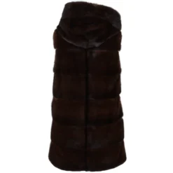 Reversible Mink Hooded Gilet Brown : Topaz -Default Template 2 reversible mink hooded gilet brown topaz p1420 7008 image