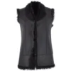 Reversible Toscana Suede Leather Gilet Black/ Black : Sarnai -Default Template 2 reversible toscana suede leather gilet black black sarnai p2584 11974 image