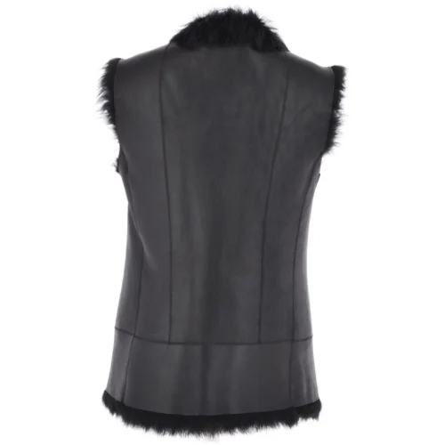 Reversible Toscana Suede Leather Gilet Black/ Black : Sarnai -The Bridge Store reversible toscana suede leather gilet black black sarnai p2584 11976 image