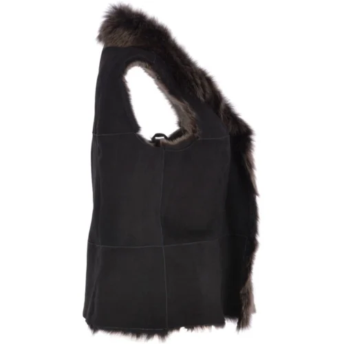 Reversible Toscana Suede Leather Gilet Black : Kashmina 9 Reversible Toscana Suede Leather Gilet Black : Kashmina -The Bridge Store reversible toscana suede leather gilet black kashmina p3075 13403 image