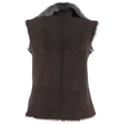 Reversible Toscana Suede Leather Gilet Brown : Kashmina -Default Template 2 reversible toscana suede leather gilet brown kashmina p8022 28582 image