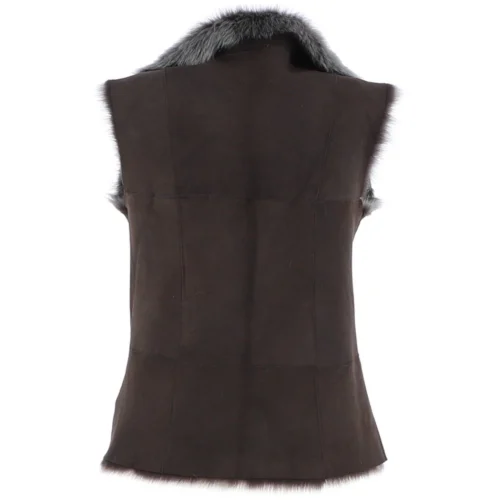 Reversible Toscana Suede Leather Gilet Brown : Kashmina -The Bridge Store reversible toscana suede leather gilet brown kashmina p8022 28582 image