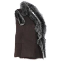 Reversible Toscana Suede Leather Gilet Brown : Kashmina -Default Template 2 reversible toscana suede leather gilet brown kashmina p8022 28583 image