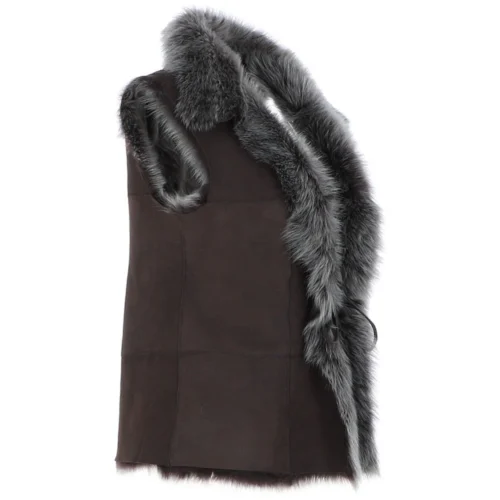 Reversible Toscana Suede Leather Gilet Brown : Kashmina -The Bridge Store reversible toscana suede leather gilet brown kashmina p8022 28583 image