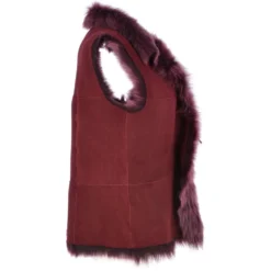 Reversible Toscana Suede Leather Gilet Burgandy : Kashmina -Default Template 2 reversible toscana suede leather gilet burgandy kashmina p3065 13397 image