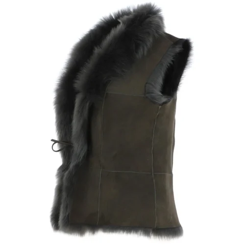 Reversible Toscana Suede Leather Gilet Green : Kashmina -The Bridge Store reversible toscana suede leather gilet green kashmina p8024 28576 image