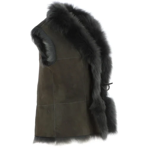 Reversible Toscana Suede Leather Gilet Green : Kashmina -The Bridge Store reversible toscana suede leather gilet green kashmina p8024 28578 image