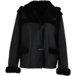 Shearling Jacket With Hood Black : Jayla